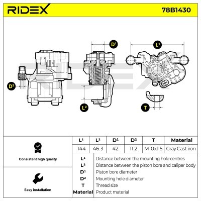 Bremssattel RIDEX 78B1430 78B1430 - foto 8