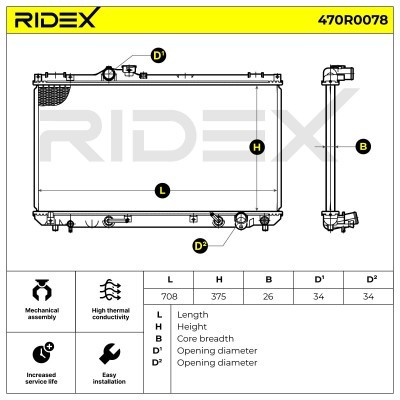 Kühler, Motorkühlung RIDEX 470R0078 470R0078 - foto 5