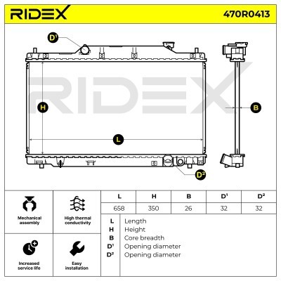 Kühler, Motorkühlung RIDEX 470R0413 470R0413 - foto 5