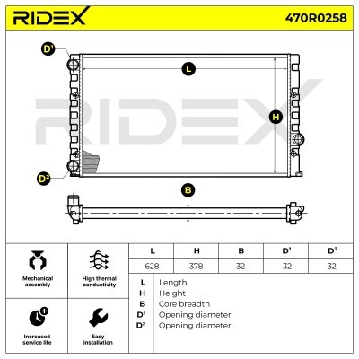 Kühler, Motorkühlung RIDEX 470R0258 470R0258 - foto 7