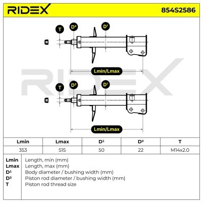 Stoßdämpfer RIDEX 854S2586 854S2586 - foto 7