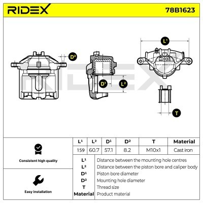 Bremssattel RIDEX 78B1623 78B1623 - foto 5