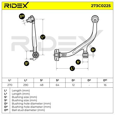 Querlenker RIDEX 273C0225 273C0225 - foto 4