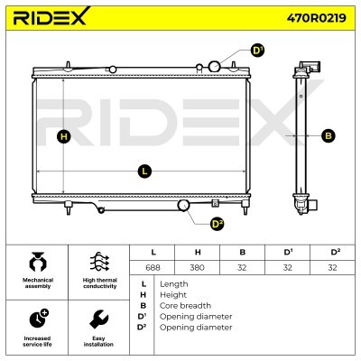 Kühler, Motorkühlung RIDEX 470R0219 470R0219 - foto 10