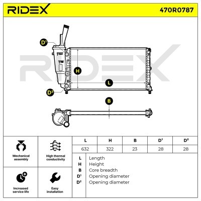 Kühler, Motorkühlung RIDEX 470R0787 470R0787 - foto 4