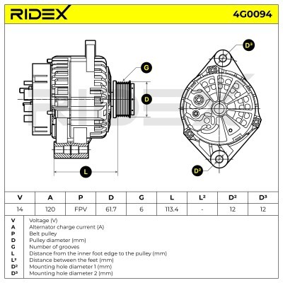 Generator RIDEX 4G0094 4G0094 - foto 5