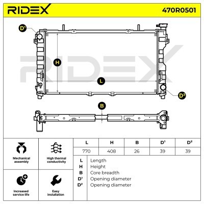 Kühler, Motorkühlung RIDEX 470R0501 470R0501 - foto 5
