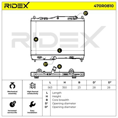 Kühler, Motorkühlung RIDEX 470R0810 470R0810 - foto 8