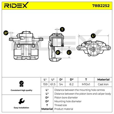Bremssattel RIDEX 78B2252 78B2252 - foto 3