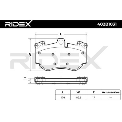Bremsbeläge Satz RIDEX 402B1031 402B1031 - foto 7