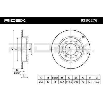 Bremsscheibe RIDEX 82B0276 82B0276 - foto 3