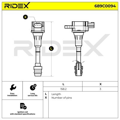 Zündspule RIDEX 689C0094 689C0094 - foto 4