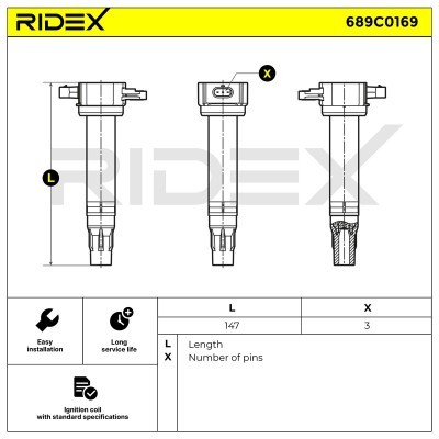 Zündspule RIDEX 689C0169 689C0169 - foto 2