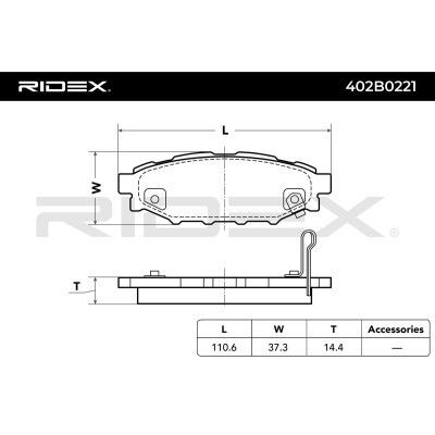 Bremsbeläge Satz RIDEX 402B0221 402B0221 - foto 3