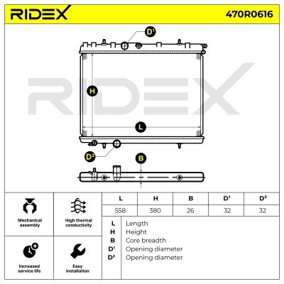 Kühler, Motorkühlung RIDEX 470R0616 470R0616 - foto 5