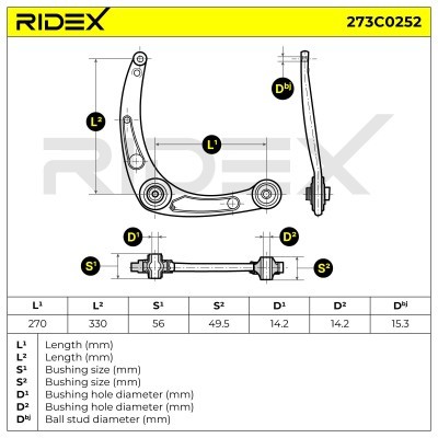 Querlenker RIDEX 273C0252 273C0252 - foto 4