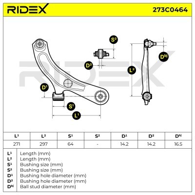 Querlenker RIDEX 273C0464 273C0464 - foto 4