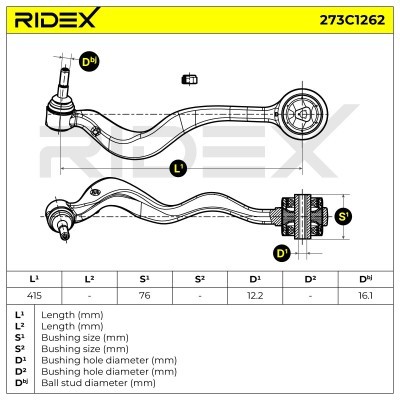Querlenker RIDEX 273C1262 273C1262 - foto 6