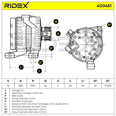 Generator RIDEX 4G0451 4G0451 - foto 6