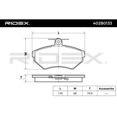Bremsbeläge Satz RIDEX 402B0133 402B0133 - foto 3