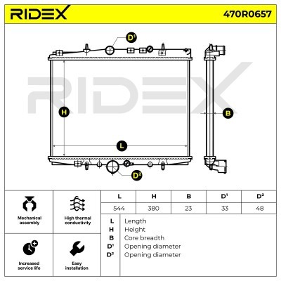 Kühler, Motorkühlung RIDEX 470R0657 470R0657 - foto 7