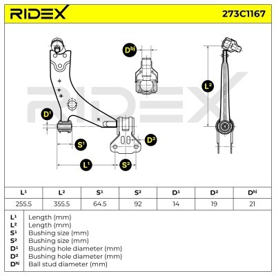 Querlenker RIDEX 273C1167 273C1167 - foto 8