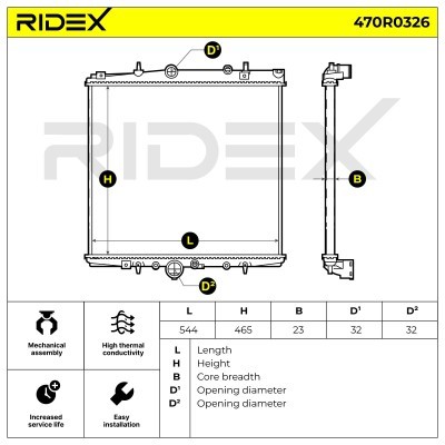 Kühler, Motorkühlung RIDEX 470R0326 470R0326 - foto 7
