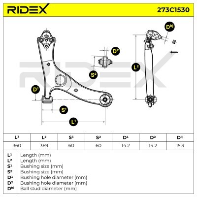 Querlenker RIDEX 273C1530 273C1530 - foto 6