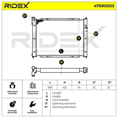 Kühler, Motorkühlung RIDEX 470R0203 470R0203 - foto 5