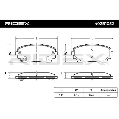 Bremsbeläge Satz RIDEX 402B1052 402B1052 - foto 4