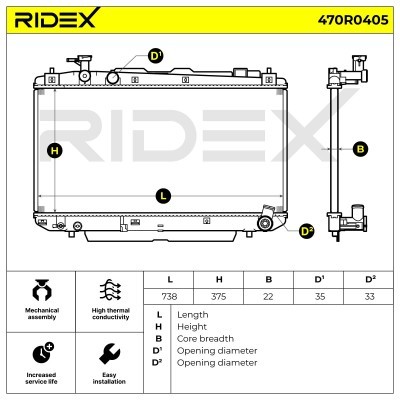 Kühler, Motorkühlung RIDEX 470R0405 470R0405 - foto 5