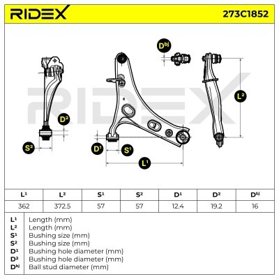 Querlenker RIDEX 273C1852 273C1852 - foto 5