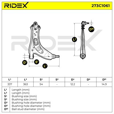 Querlenker RIDEX 273C1061 273C1061 - foto 5