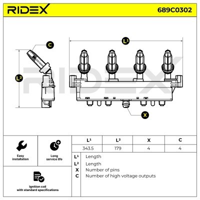 Zündspule RIDEX 689C0302 689C0302 - foto 8