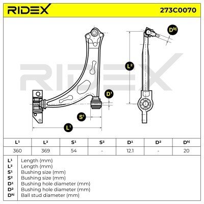 Querlenker RIDEX 273C0070 273C0070 - foto 8