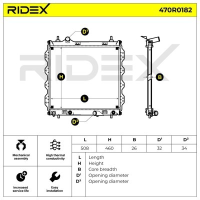 Kühler, Motorkühlung RIDEX 470R0182 470R0182 - foto 7