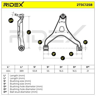 Querlenker RIDEX 273C1258 273C1258 - foto 5