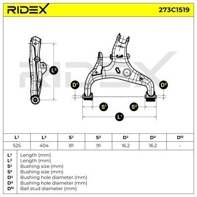 Querlenker RIDEX 273C1519 273C1519 - foto 6