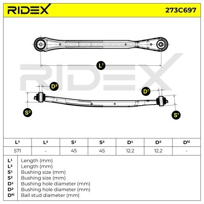 Querlenker RIDEX 273C0697 273C0697 - foto 6