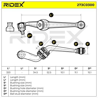 Querlenker RIDEX 273C0300 273C0300 - foto 6
