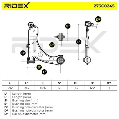 Querlenker RIDEX 273C0245 273C0245 - foto 4