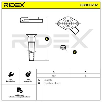 Zündspule RIDEX 689C0292 689C0292 - foto 2