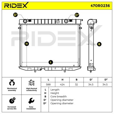 Kühler, Motorkühlung RIDEX 470R0236 470R0236 - foto 5