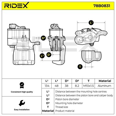 Bremssattel RIDEX 78B0831 78B0831 - foto 5