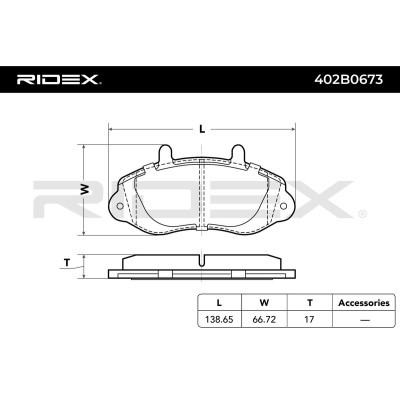 Bremsbeläge Satz RIDEX 402B0673 402B0673 - foto 3