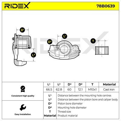 Bremssattel RIDEX 78B0639 78B0639 - foto 6