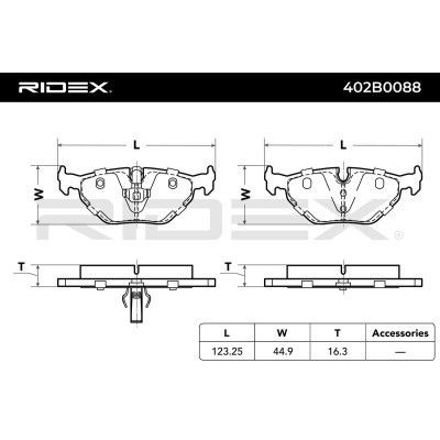 Bremsbeläge Satz RIDEX 402B0088 402B0088 - foto 6