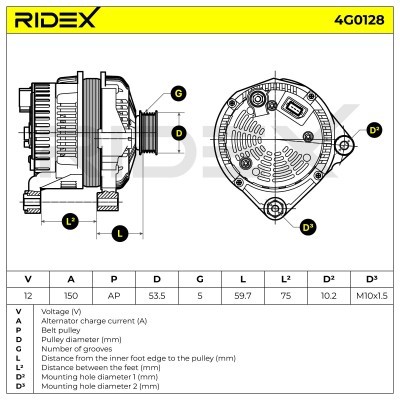 Generator RIDEX 4G0128 4G0128 - foto 6