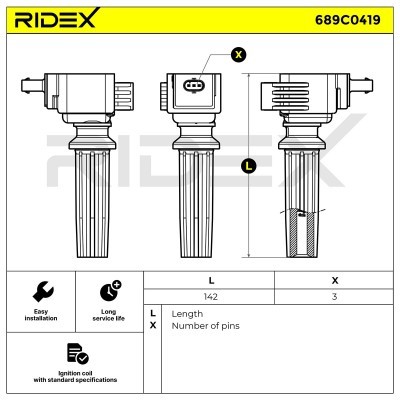 Zündspule RIDEX 689C0419 689C0419 - foto 9