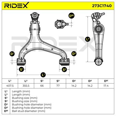 Querlenker RIDEX 273C1740 273C1740 - foto 6